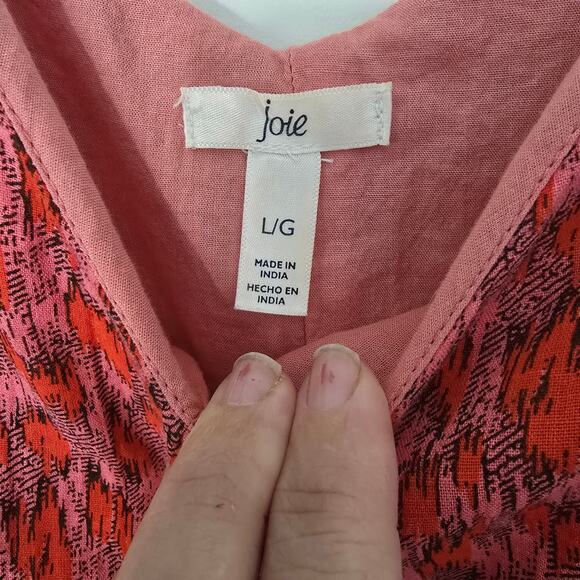 Joie Bondi Tea Rose Tiered Cotton Maxi Dress Cotton Sundress Size Large - Picture 4 of 6